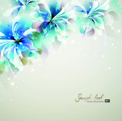 blue style watercolor flowers vector background
