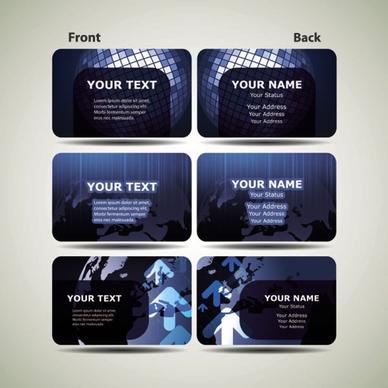 blue technology business card template 01 vector