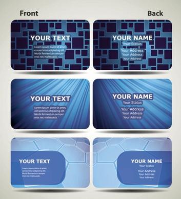 blue technology business card template 02 vector