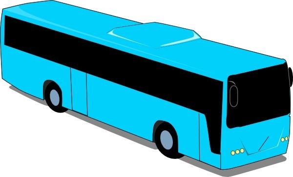 Blue Travel Bus clip art