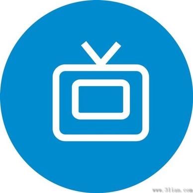 blue tv icon vector