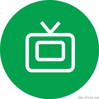blue tv icon vector
