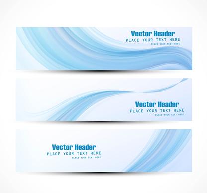 blue vector header wave illustration design