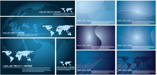 blue vector world map background