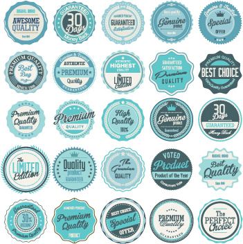 blue vintage labels circular vector