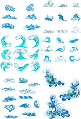 blue waves graphics vector