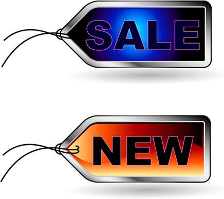 blue with red sale tags vector