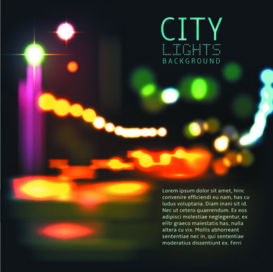 blurred city night vector background