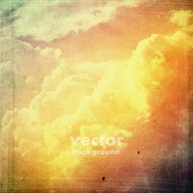 blurred cloud with grunge background vector