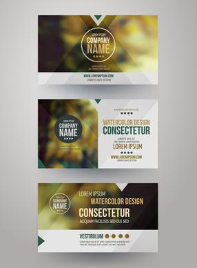 blurred corporate business cards template vector