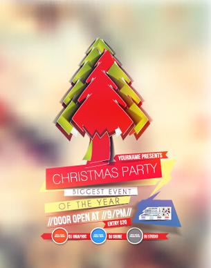 blurs15 christmas party flyer vector cover