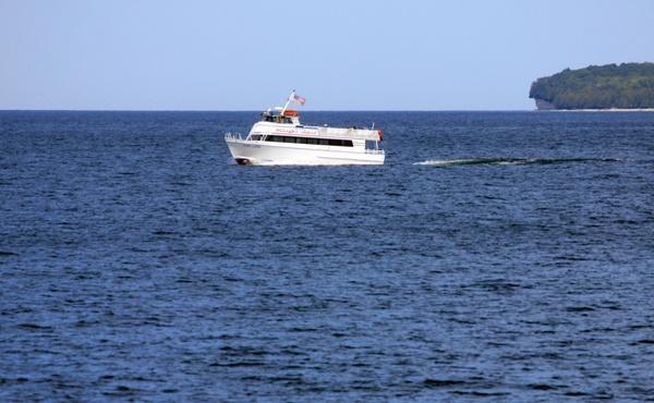 boat on michigan on washington island wisconsin