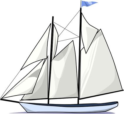 Boat Sail Sideways clip art