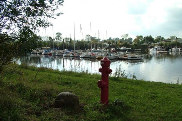 boats with red hydrant