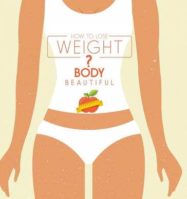 body fitness banner slim woman icon question decor