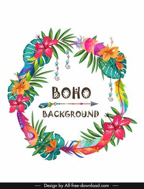 boho background colorful floral wreath arrow decor