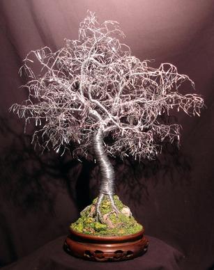 bonsai with leaves tree sculpture