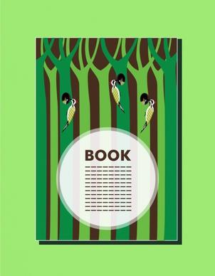 book cover design birds and trees decoration
