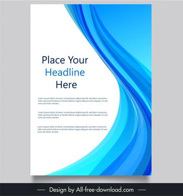  book cover template bright elegant dynamic waving curves