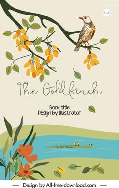 book cover template wildlife elements sketch colorful classic