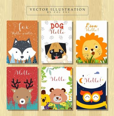 book cover templates cute animals icons decor