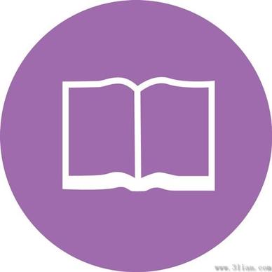book icon vector purple background