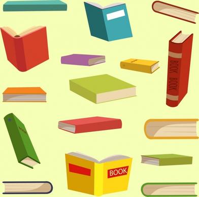 book icons collection multicolored 3d design