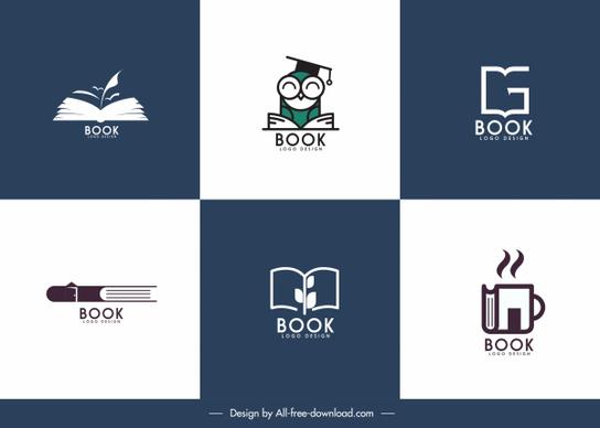 book logo templates simple flat sketch