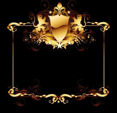 frame template shiny golden seamless decor
