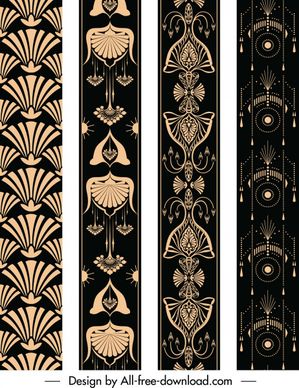border decorative elements dark ethnic retro symmetric repeating