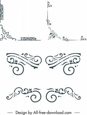 border design elements elegant classical symmetric shapes