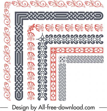 border elements templates elegant retro repeating symmetric design