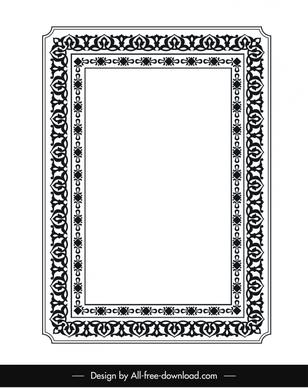 border ornament template elegant black white repeating symmetric decor