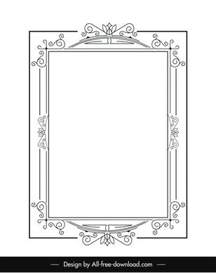 border ornament template elegant luxury black white symmetric decor