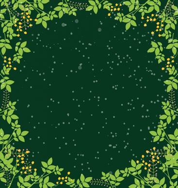 border template green leaves decoration sparkling space backdrop