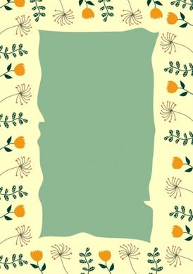 border template natural flower decoration colored repeating style