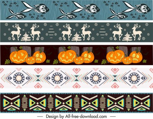 border templates tribe animal halloween themes repeating design