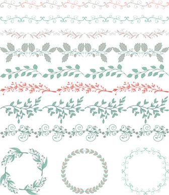 borders with frame and laurel wreath cute vector