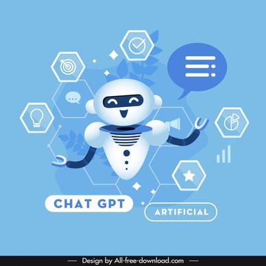 bot chat gpt backdrop robot geometric shapes