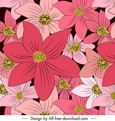 botany background colored flat classic handdrawn design
