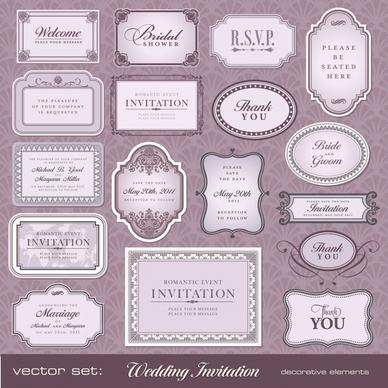 wedding label templates elegant classic shapes
