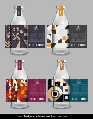 bottle labels templates abstract pattern decor