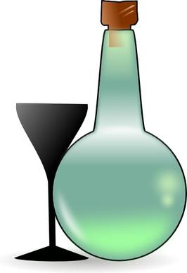 Bottle Of Absinthe And Cup clip art