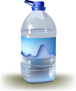 water bottle icon colored 3d sketch