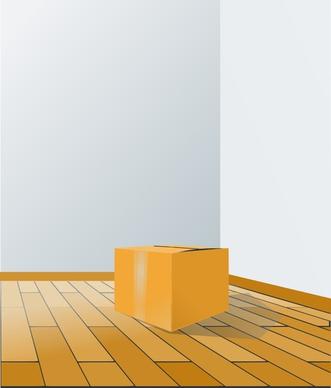 box over wood floor