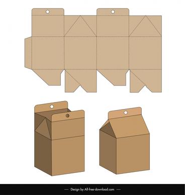 box packaging die cut template 3d object outline 