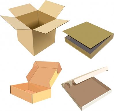carton box icons modern 3d sketch