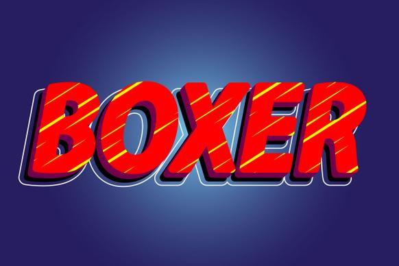 boxer 3d text