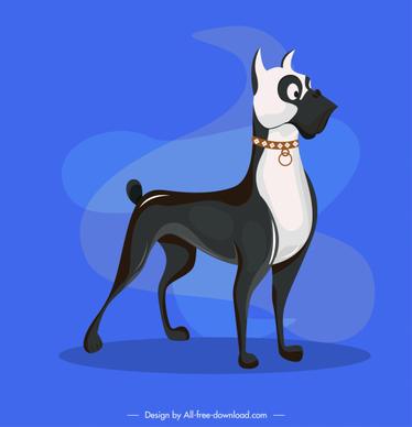 boxer dog icon black white design cartoon character