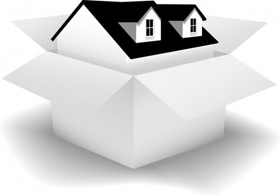 real estate background house box icon modern 3d